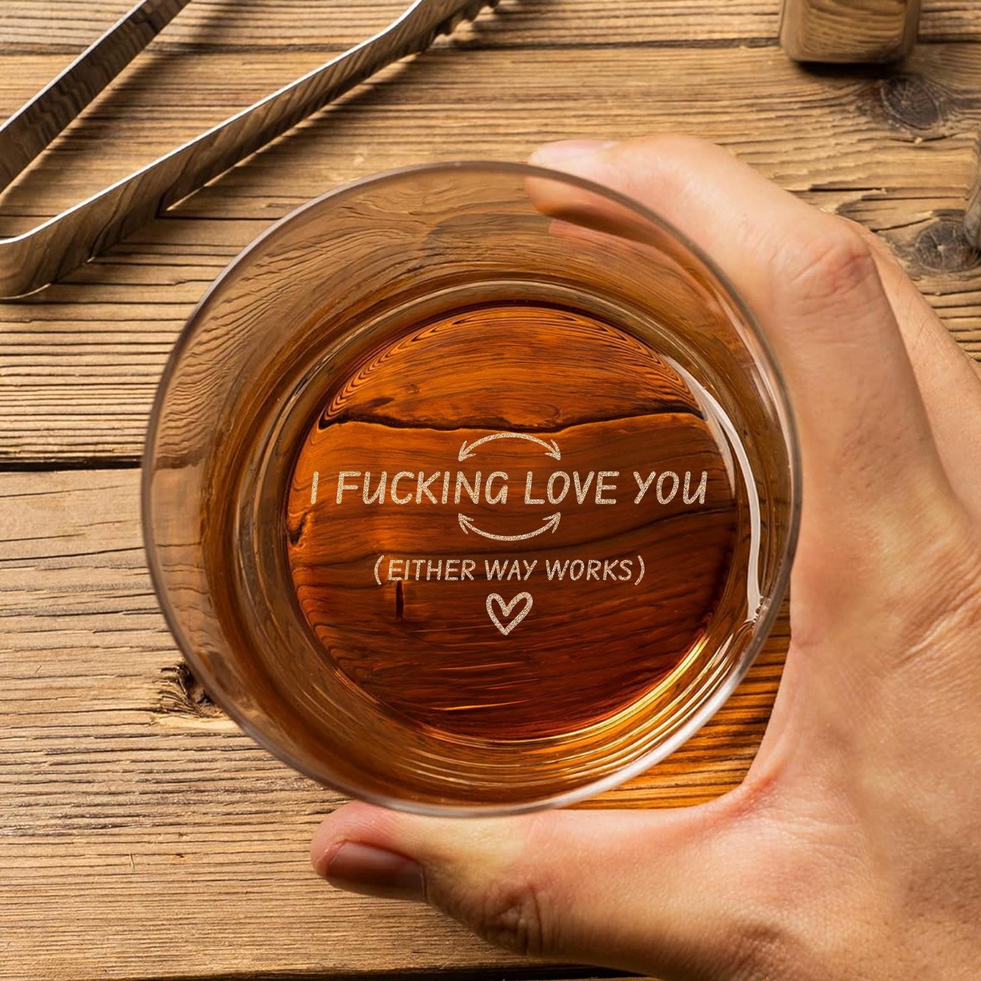 Funny Whiskey Glasses-Gift For Husband-Whiskey Glasses Engraved-Bottom Engraved Drinking Glass-Christmas Gift For Him-Whiskey Gifts