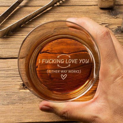 Funny Whiskey Glasses-Gift For Husband-Whiskey Glasses Engraved-Bottom Engraved Drinking Glass-Christmas Gift For Him-Whiskey Gifts