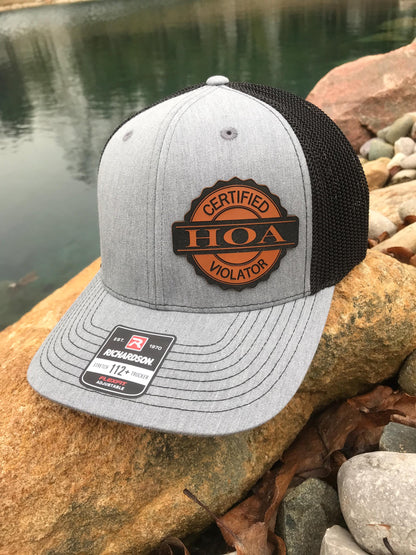 Hats For Men-Certified HOA Violator-Richardson 112 Trucker Hat-Funny Hat-New Home Gift For Men-Funny Gift For Him-Funny Trucker Hat-Hats