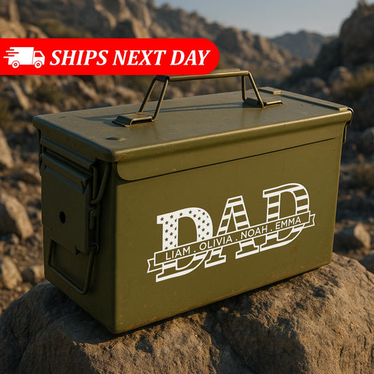 Personalized Ammo Box-Fathers Day Gift-Custom Ammo Box-Gifts For Dad-Step Dad Fathers Day Gift-Fathers Day Gift From Kids-Ammo Can