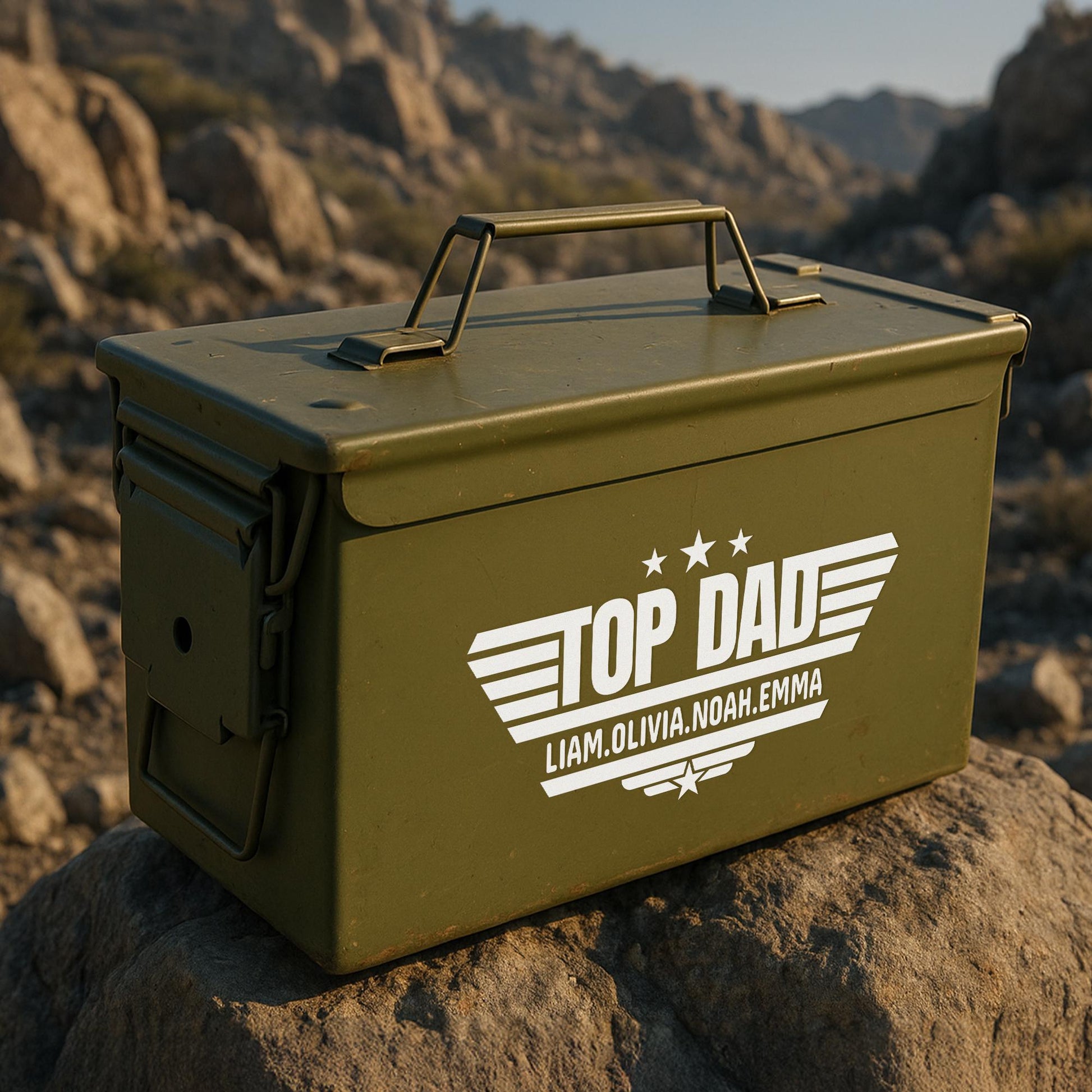 Personalized Ammo Box-Fathers Day Gift-Custom Ammo Box-Gifts For Dad-Step Dad Fathers Day Gift-Fathers Day Gift From Kids-Ammo Can