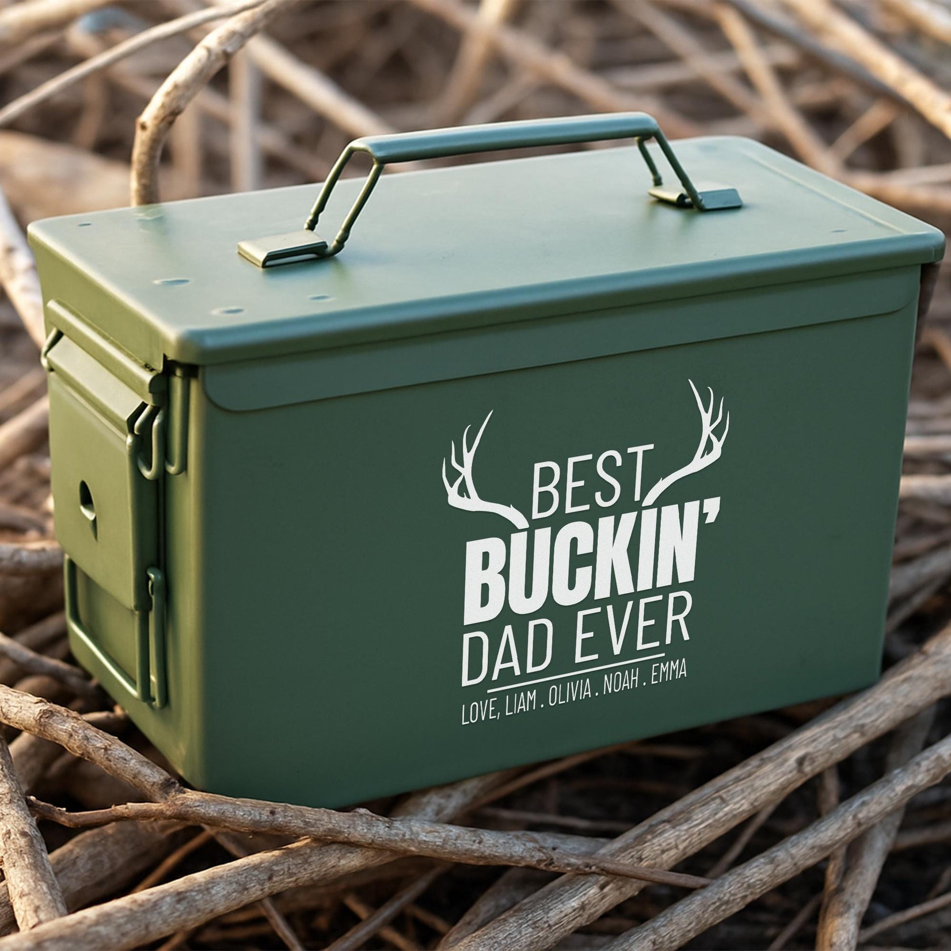 Personalized Ammo Box-Fathers Day Gift-Custom Ammo Box-Gifts For Dad-Step Dad Fathers Day Gift-Fathers Day Gift From Kids-Ammo Can