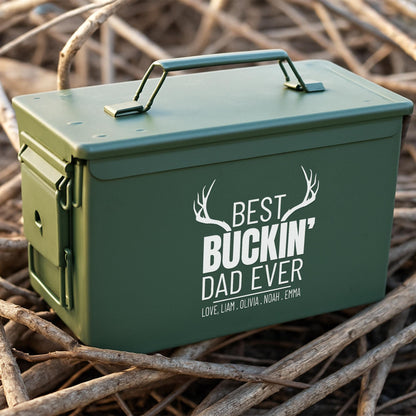 Personalized Ammo Box-Fathers Day Gift-Custom Ammo Box-Gifts For Dad-Step Dad Fathers Day Gift-Fathers Day Gift From Kids-Ammo Can