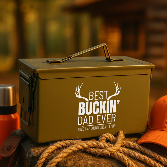Personalized Ammo Box-Fathers Day Gift-Custom Ammo Box-Gifts For Dad-Step Dad Fathers Day Gift-Fathers Day Gift From Kids-Ammo Can