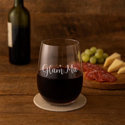 Glamma-Glamma Wine Glass-Funny Grandma Wine Glass-Mother's Day Gift For Grandma-Grandma Stemless Wine Glass-Grandma-Gift Ideas For Grandma