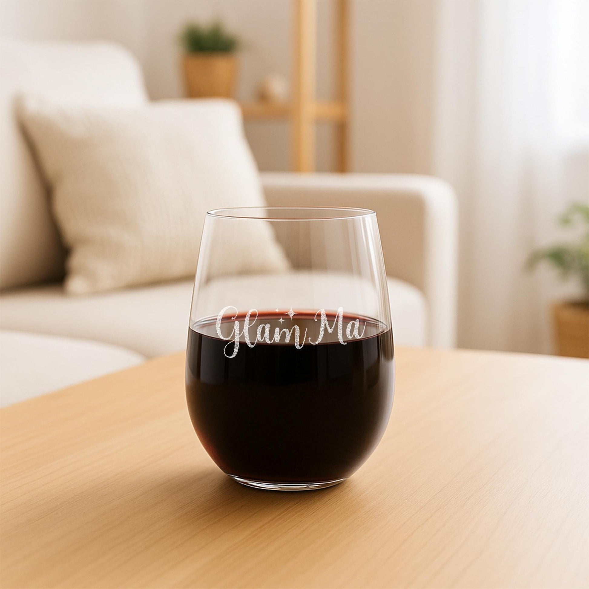 Glamma-Glamma Wine Glass-Funny Grandma Wine Glass-Mother's Day Gift For Grandma-Grandma Stemless Wine Glass-Grandma-Gift Ideas For Grandma