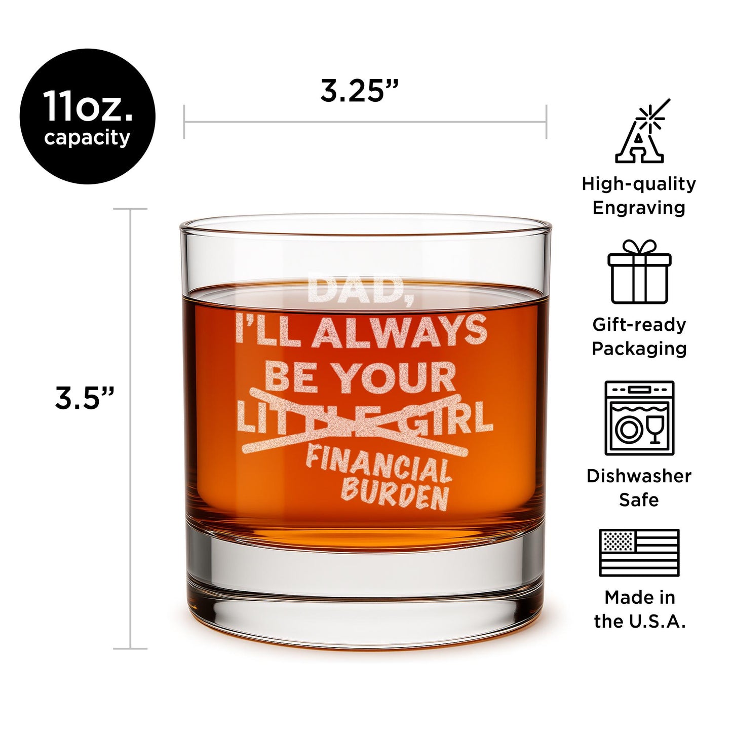 Dad I'll Always Be Your Little Girl Financial Burden-Father's Day Gift For Dad-Funny Father's Day Gift From Daughter-Dad Gifts-Dad Gift Idea
