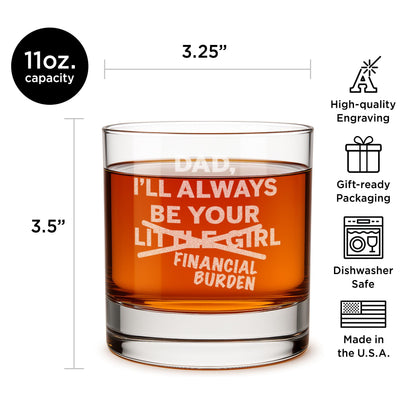 Dad I'll Always Be Your Little Girl Financial Burden-Father's Day Gift For Dad-Funny Father's Day Gift From Daughter-Dad Gifts-Dad Gift Idea
