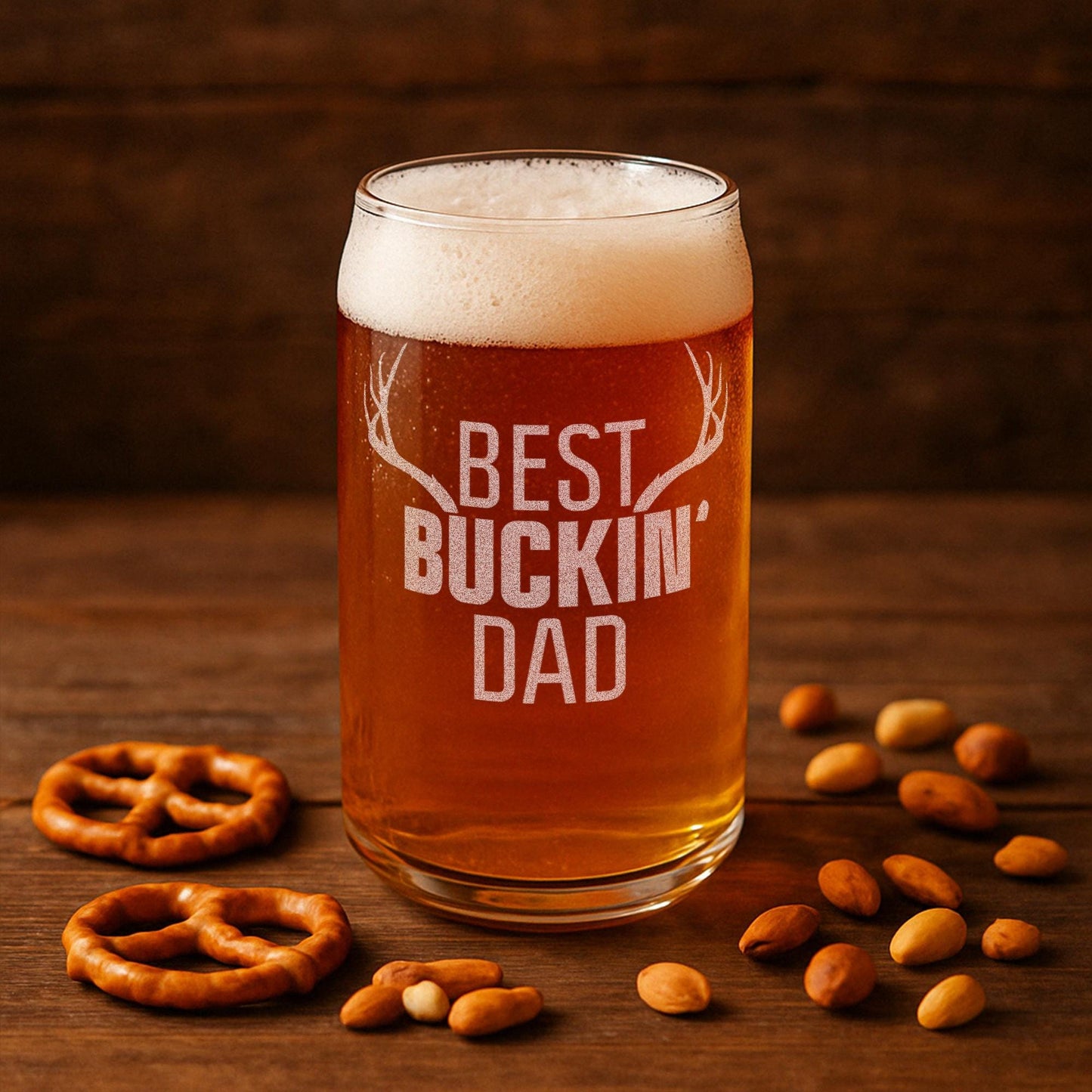 Funny Deer Hunting Whiskey Glass - "Buck Off" or "Best Dad" Engraved Rocks Glass - 11oz Permanent Etched Gift for Hunters, Dad, and Outdoorsmen