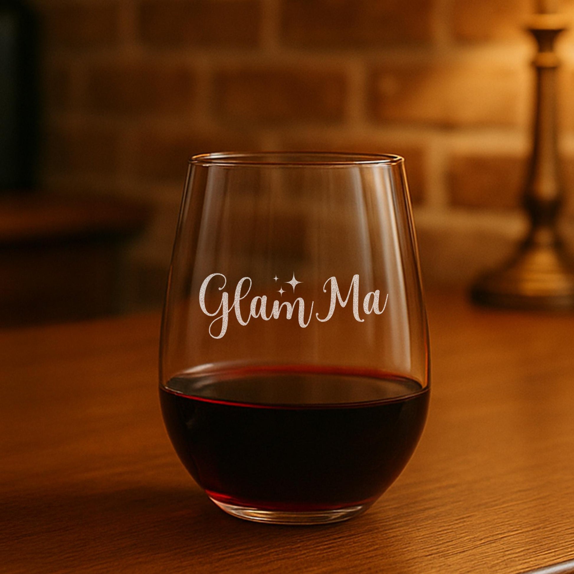 Glamma-Glamma Wine Glass-Funny Grandma Wine Glass-Mother's Day Gift For Grandma-Grandma Stemless Wine Glass-Grandma-Gift Ideas For Grandma