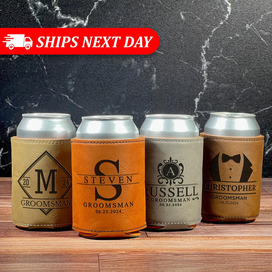 Groomsmen Can Cooler-Personalized Groomsmen Gift-Personalized Can Cooler-Groomsmen Proposal-Groomsmen Gifts Personalized-Beer Can Holder