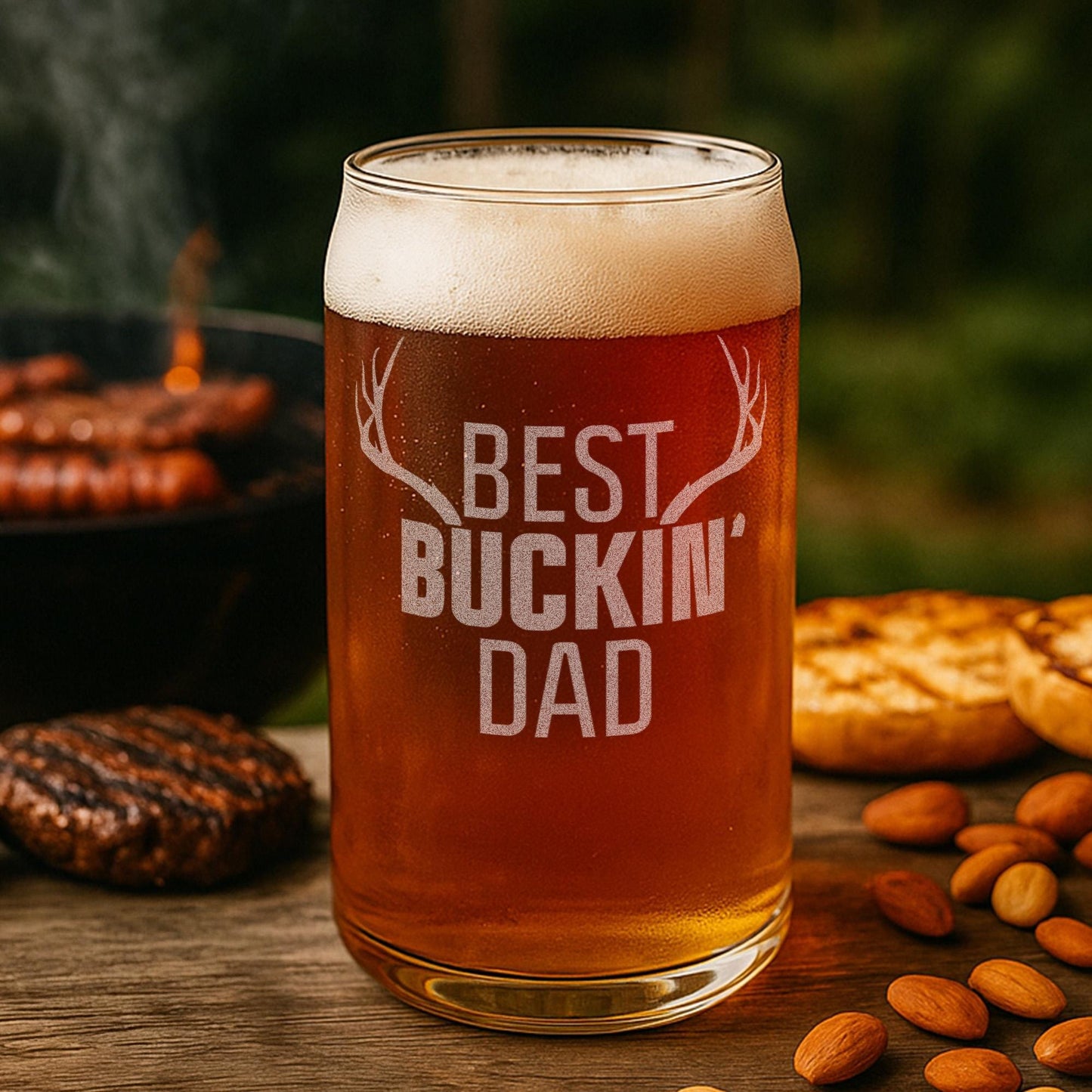 Funny Deer Hunting Whiskey Glass - "Buck Off" or "Best Dad" Engraved Rocks Glass - 11oz Permanent Etched Gift for Hunters, Dad, and Outdoorsmen