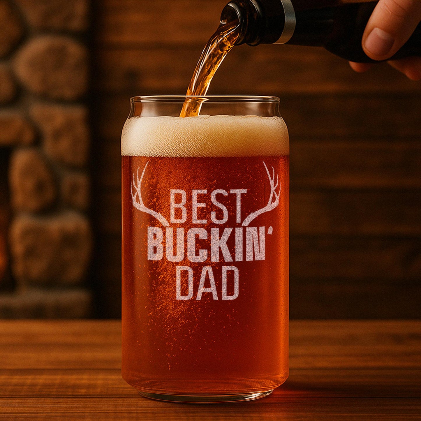 Funny Deer Hunting Whiskey Glass - "Buck Off" or "Best Dad" Engraved Rocks Glass - 11oz Permanent Etched Gift for Hunters, Dad, and Outdoorsmen