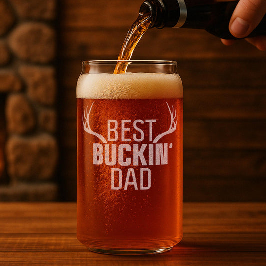 Funny Deer Hunting Whiskey Glass - "Buck Off" or "Best Dad" Engraved Rocks Glass - 11oz Permanent Etched Gift for Hunters, Dad, and Outdoorsmen