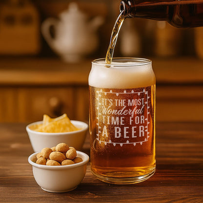 Christmas Beer Glasses-Funny Christmas Beer Gifts-Most Wonderful Time For A Beer-Reinbeer-Funny Christmas Gifts For Him-Christmas Gift Idea