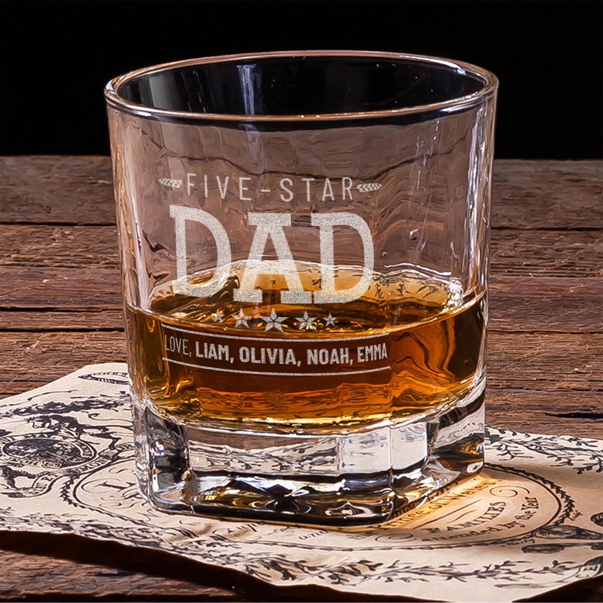 Whiskey Gifts For Men-Whiskey Glass-Fathers Day Whiskey Set-Whiskey Gift Set In Wood Box-Fathers Gift Personalized-Dad Gifts-Birthday Gift