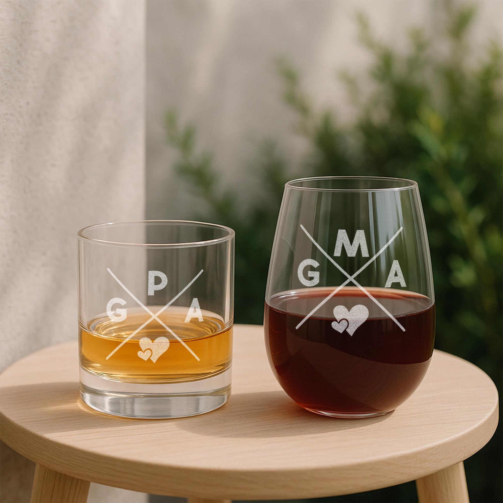 Grandparent Gifts-Gma Gifts-Gift Ideas For Grandma And Grandpa-Gpa Gifts-Grandparent Cocktail Glasses-Grandparents Wine And Whiskey Set