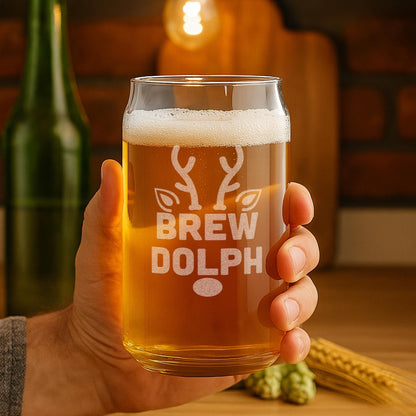 Funny Christmas Beer Glasses-Christmas Beer Can Glass-Reindeer Gift-Christmas Gifts For Men And Women-Christmas Kitchen Decor-Secret Santa