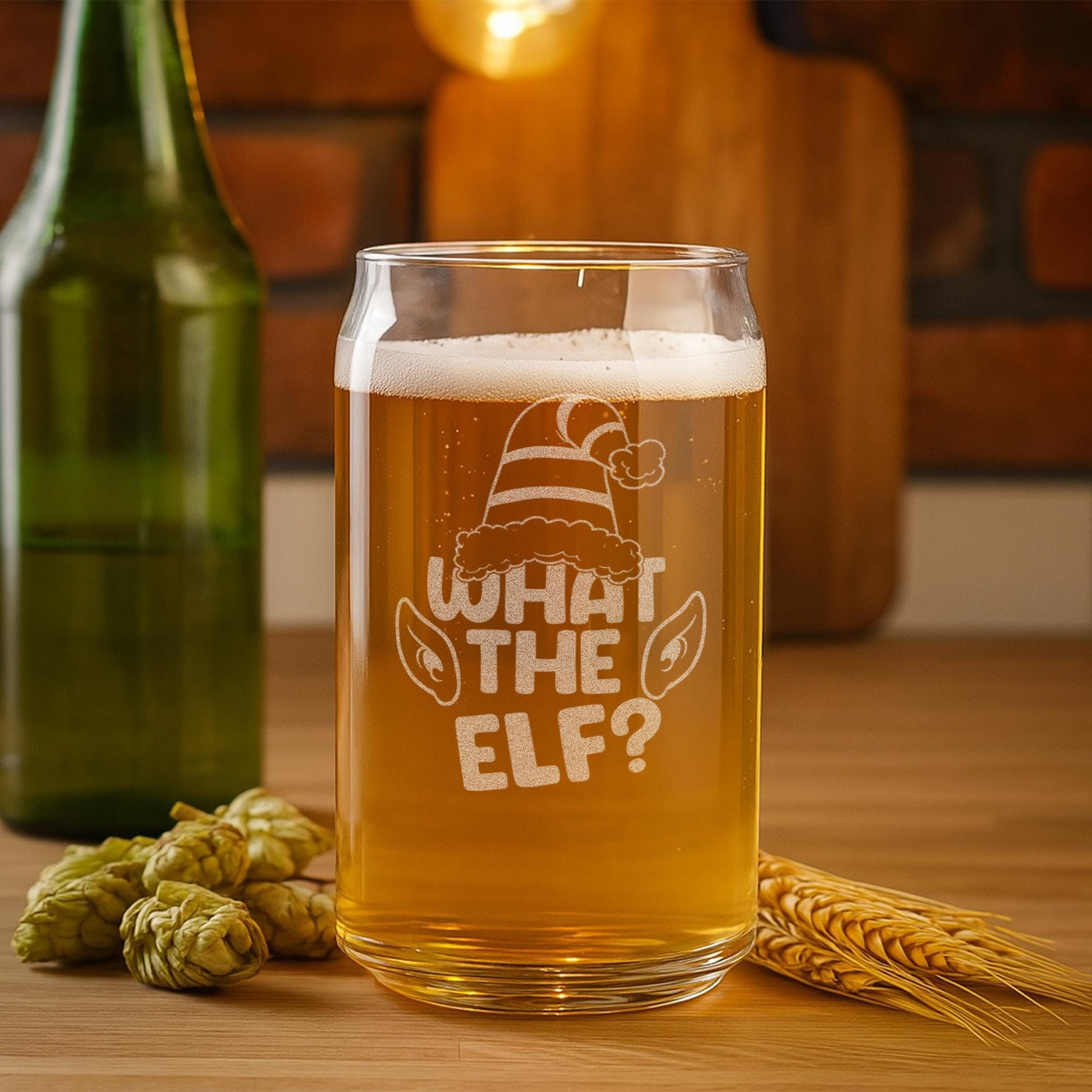 Christmas Beer Glass-Elf Glasses-Holiday Glasses-Funny Christmas Gifts For Him-Christmas Gifts For Men-Secret Santa Gift Idea-Christmas Gift