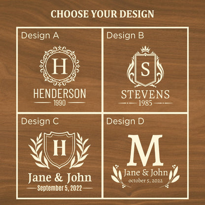 Personalized Wedding Gifts – 11 oz Engraved Bourbon Glass Set with Slate Coaster, Chilling Stones & Wooden Box – 4 Designs for Anniversary