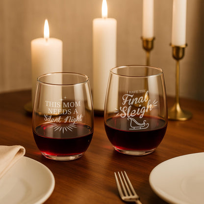 Stocking Stuffer For Mom-Christmas Gifts For Mom-Christmas Drinkware-Christmas Mom Life-Presents For Mom-Funny Gifts For Mom-Christmas Wine