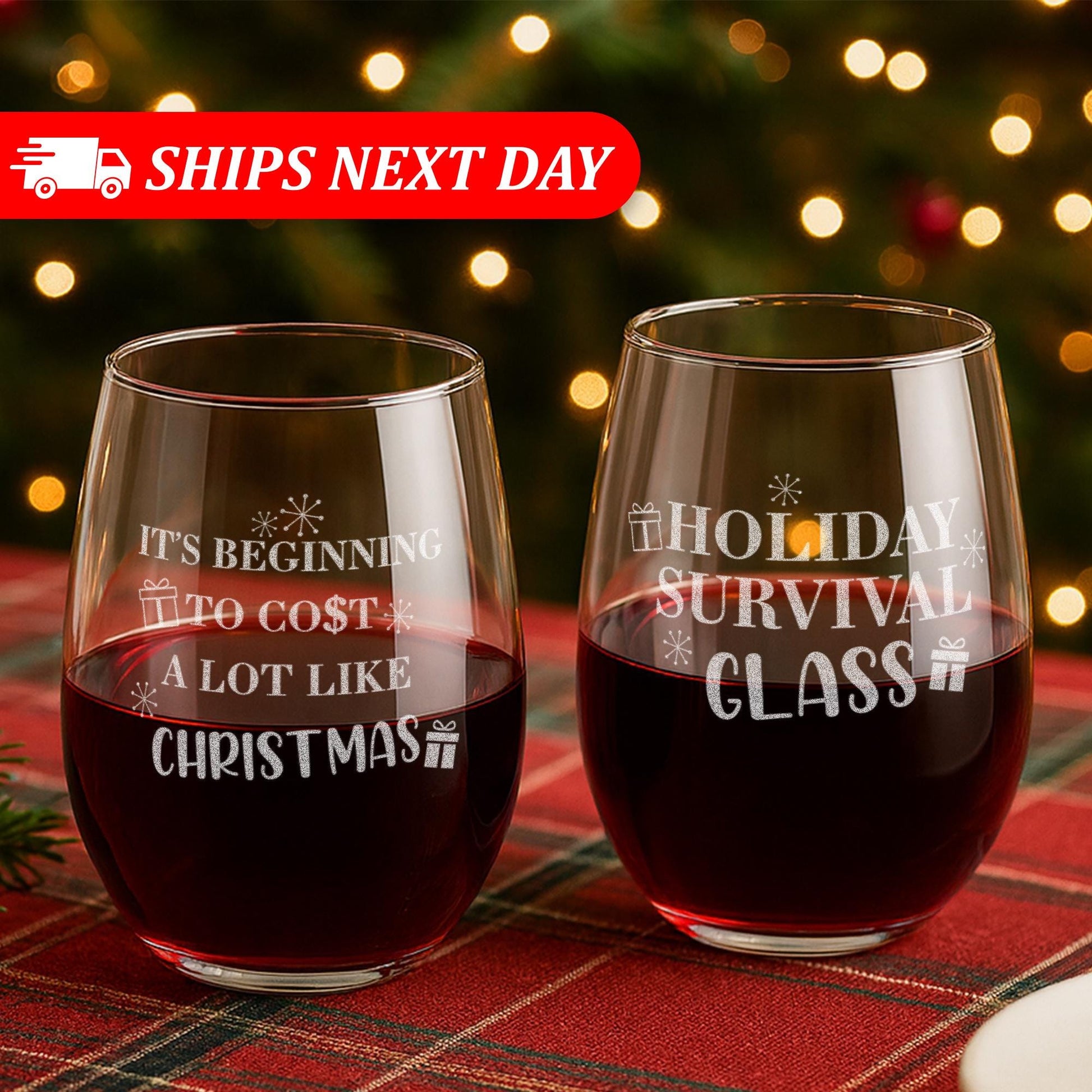 Funny Christmas Wine Glasses-It's Beginning To Cost A Lot Like Christmas-Holiday Survival Glass-Funny Christmas Gifts For Her-Xmas Gifts