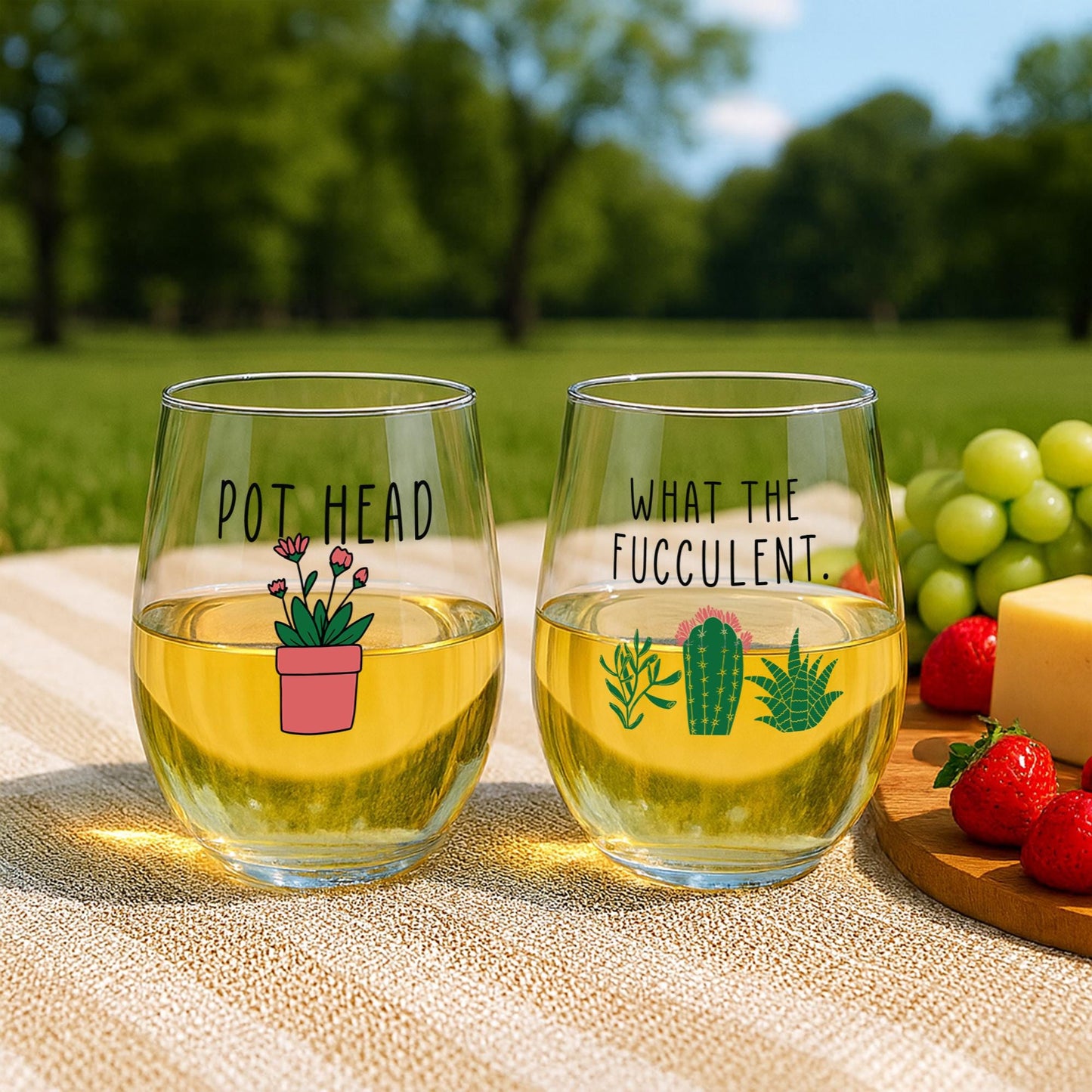 Funny Succulent Gift-What The Fucculent-Plant Wine Glass-Pot Head-Cacti-Plant Lovers Gift Ideas-Gifts For Plant Lovers-Succulents Gift