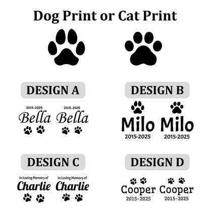 Custom Pet Memorial Stone – Personalized River Rock - Dog or Cat Grave Marker | 4 Designs & 4 Sizes | Engraved Outdoor Pet Tribute S/M/LG/XL