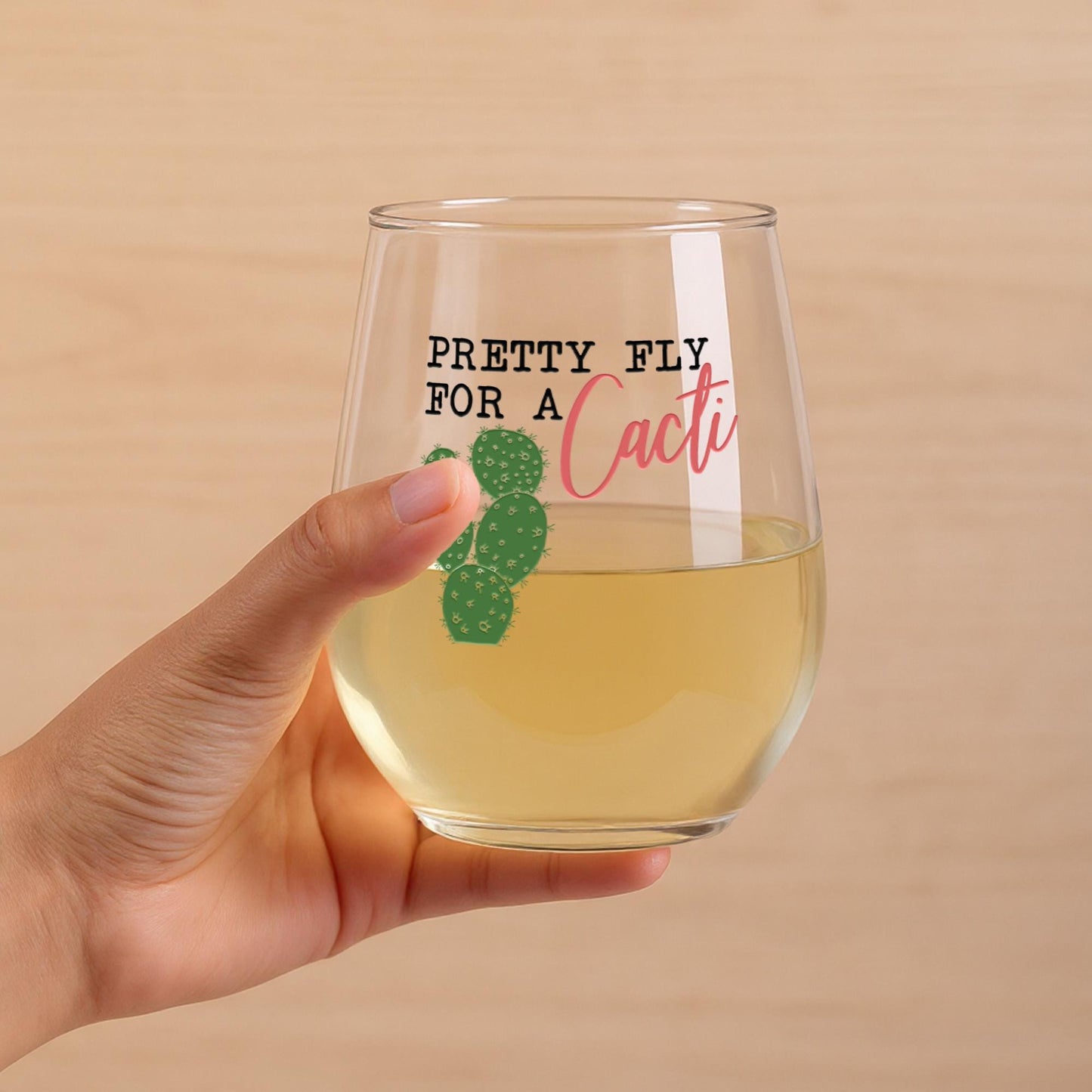 Funny Succulent Gift-Pretty Fly For a Cacti-Plant Wine Glass-Cacti-Plant Lovers Gift Ideas-Gifts For Plant Lovers-Succulents Gift-Cactus