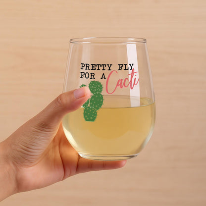 Funny Succulent Gift-Pretty Fly For a Cacti-Plant Wine Glass-Cacti-Plant Lovers Gift Ideas-Gifts For Plant Lovers-Succulents Gift-Cactus