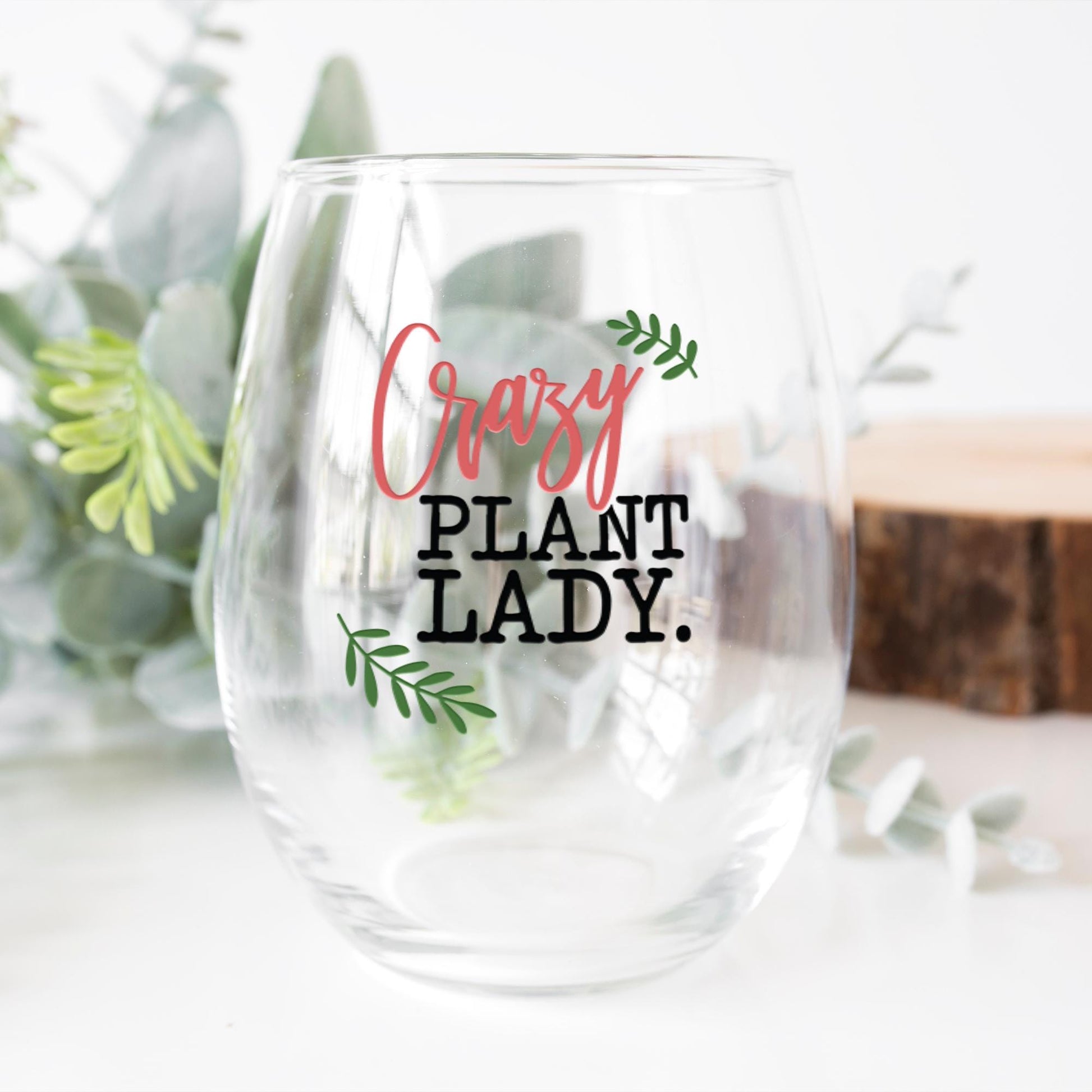 Succulent Wine Glass-Crazy Plant Lady-Plant Lovers Gift Ideas-Gifts For Plant Lovers-Succulent Gift-Plant Mom-Funny Birthday Gift For Women