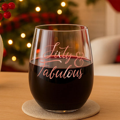 60th Birthday Gifts for Women-Sixty and Fabulous-Birthday Gift Ideas for Women-60th Birthday-Cheers to 60 Years-Birthday Gift For Her-Wine