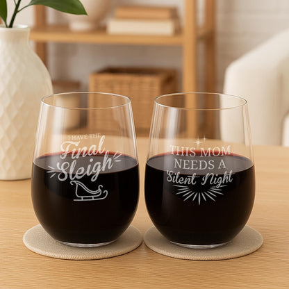 Stocking Stuffer For Mom-Christmas Gifts For Mom-Christmas Drinkware-Christmas Mom Life-Presents For Mom-Funny Gifts For Mom-Christmas Wine