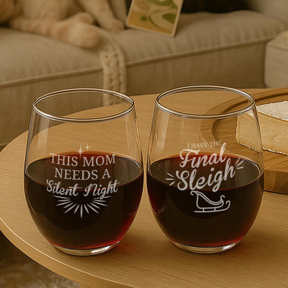 Stocking Stuffer For Mom-Christmas Gifts For Mom-Christmas Drinkware-Christmas Mom Life-Presents For Mom-Funny Gifts For Mom-Christmas Wine