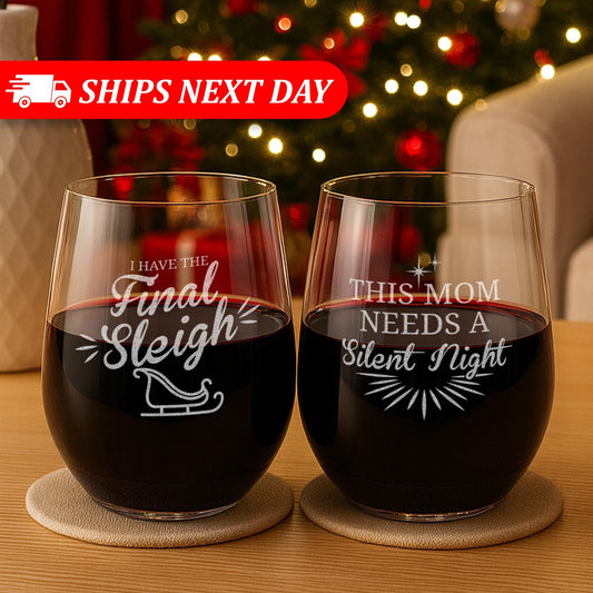 Stocking Stuffer For Mom-Christmas Gifts For Mom-Christmas Drinkware-Christmas Mom Life-Presents For Mom-Funny Gifts For Mom-Christmas Wine