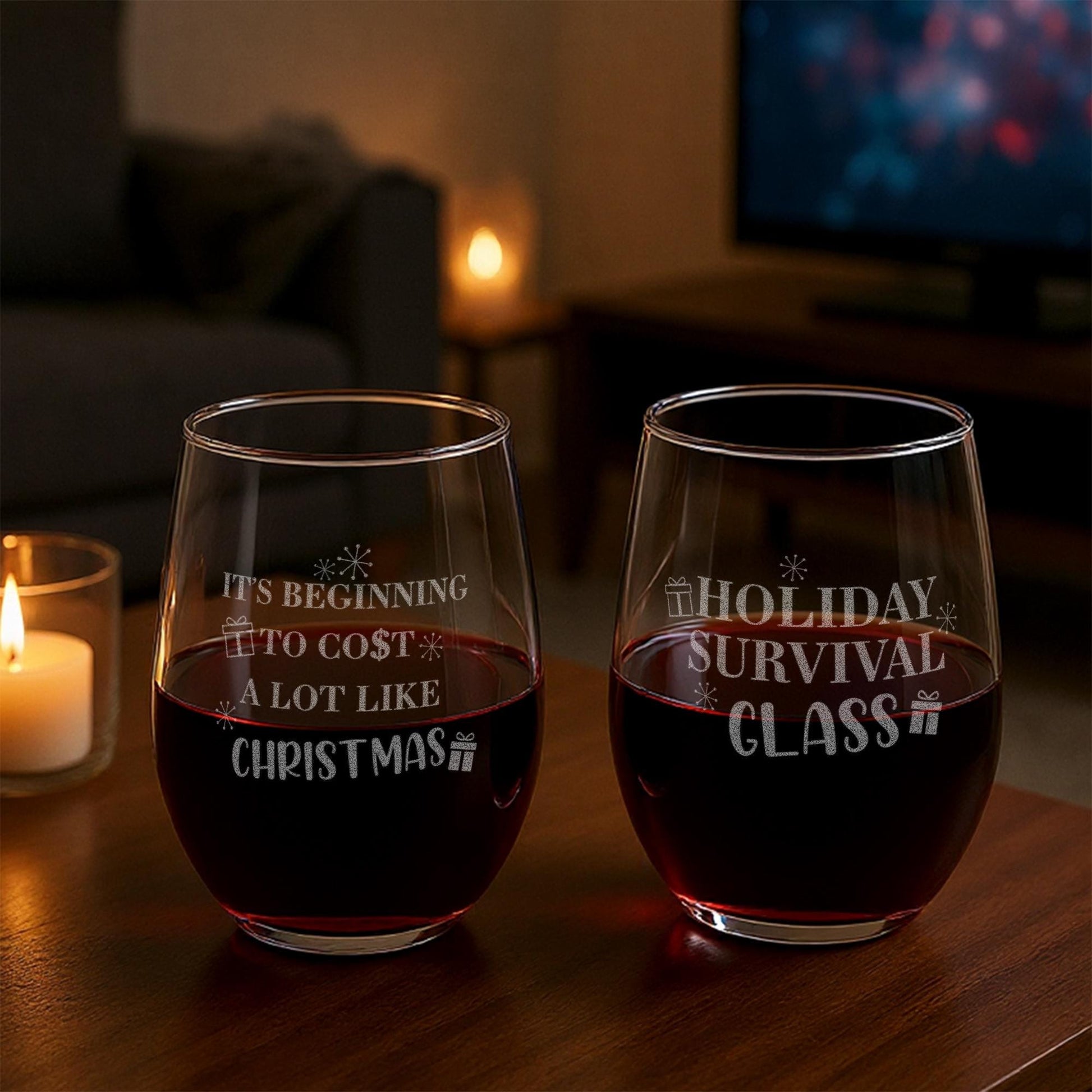 Funny Christmas Wine Glasses-It's Beginning To Cost A Lot Like Christmas-Holiday Survival Glass-Funny Christmas Gifts For Her-Xmas Gifts