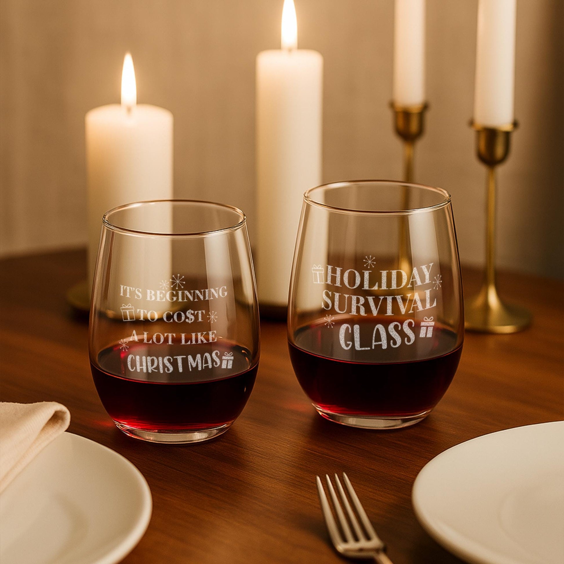 Funny Christmas Wine Glasses-It's Beginning To Cost A Lot Like Christmas-Holiday Survival Glass-Funny Christmas Gifts For Her-Xmas Gifts