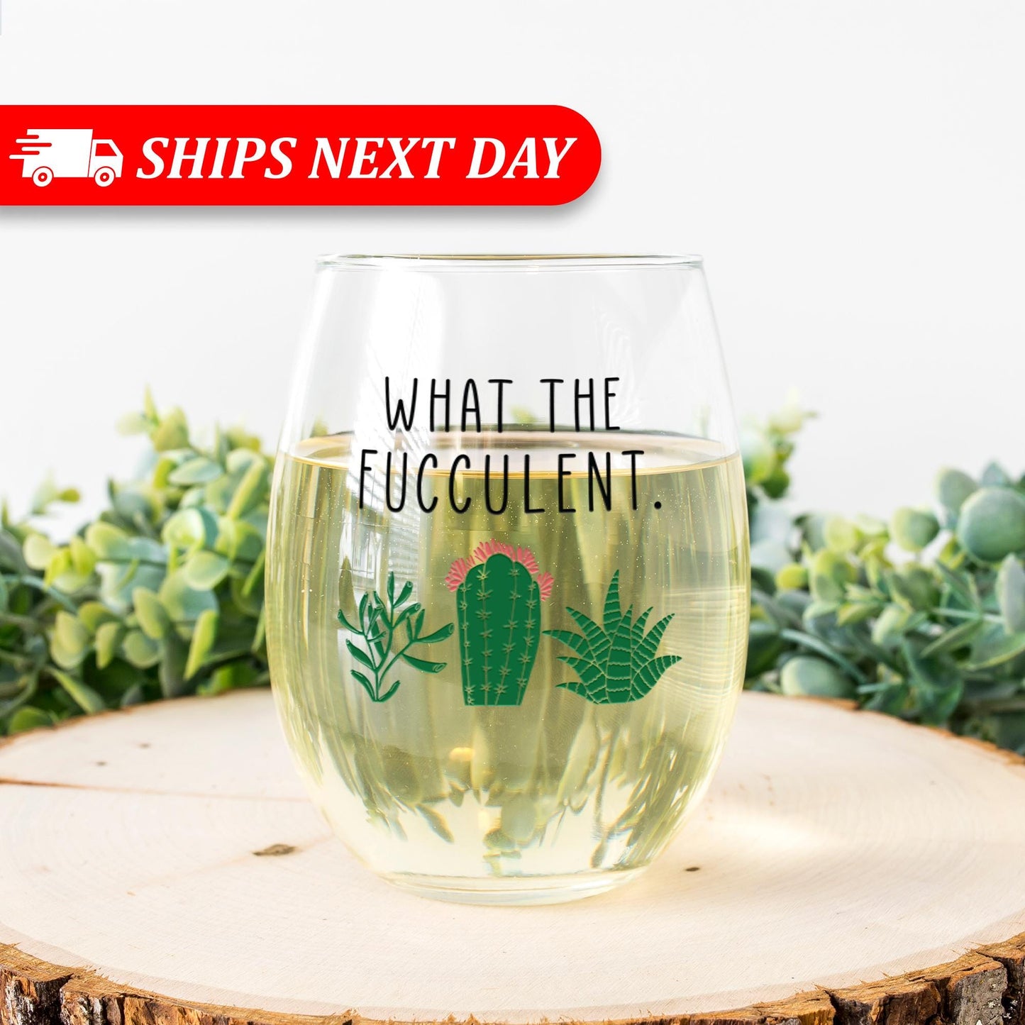 Funny Succulent Gift-What The Fucculent-Plant Wine Glass-Cacti-Plant Lovers Gift Ideas-Gifts For Plant Lovers-Succulents Gift-Christmas Gift