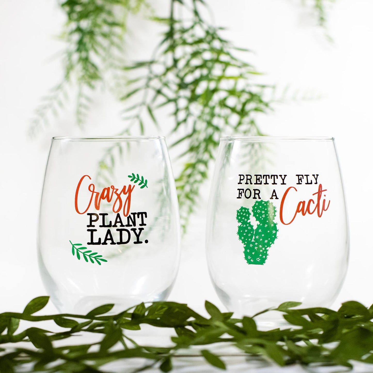 Succulent Wine Glasses-Crazy Plant Lady-What The Fucculent-Plant Lovers Gift Ideas-Gifts For Plant Lovers-Succulent Gift-Plant Mom-Cactus