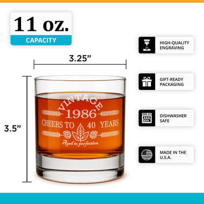 40th Birthday Gifts for Men and Women-1986-40th Birthday Gift For Him-Birthday Gift Ideas-40th Birthday-Cheers to 40 Years-Birthday Gift