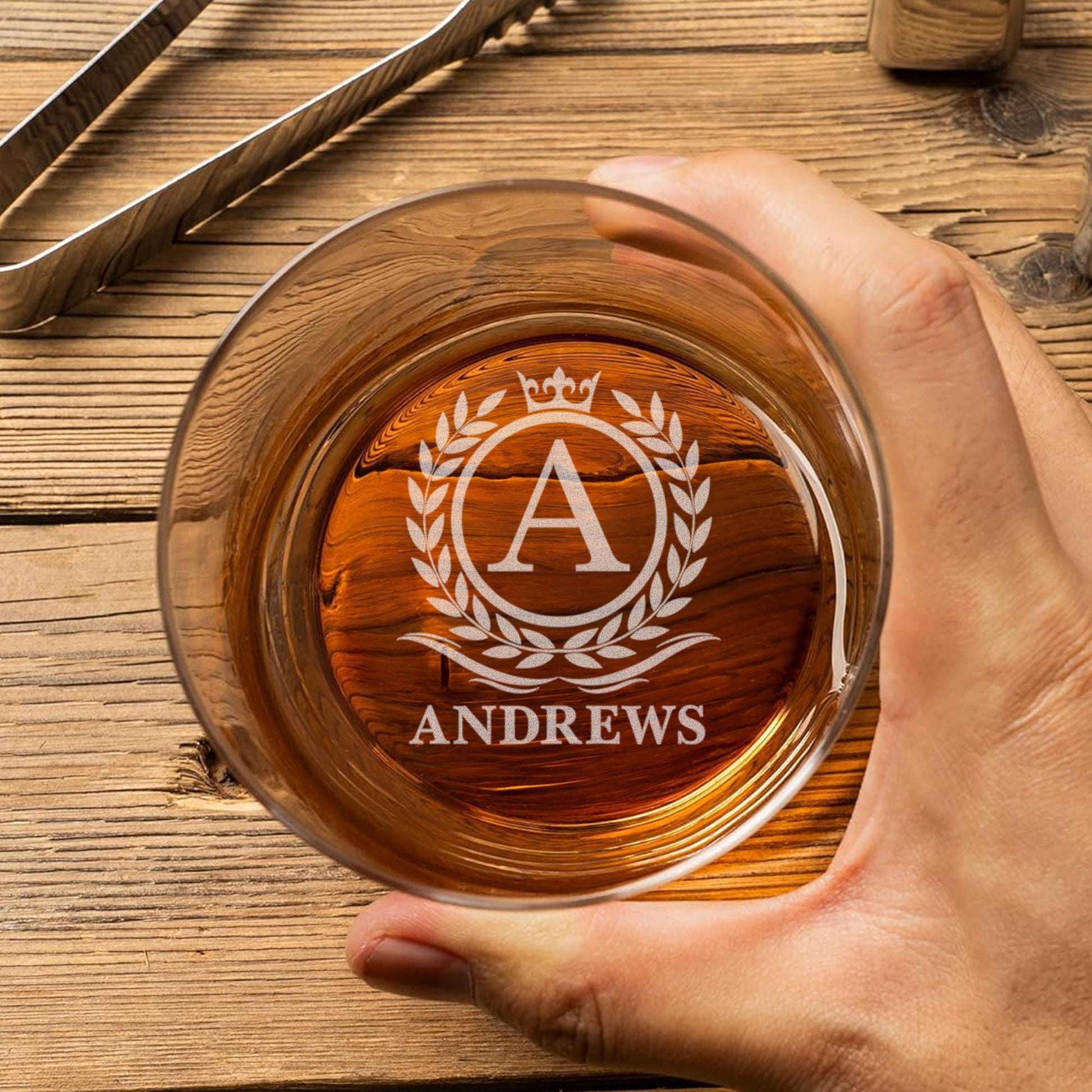 Custom Bottom Engraved Whiskey Glass-Personalized Gifts For Him-Boyfriend Gifts-Home Gifts-Husband Gift-Gift For Men-Bourbon Glasses