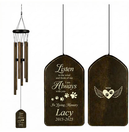 Personalized Pet Memorial Wind Chime-Dog Loss Gift-Custom Pet Sympathy Gift-Cat Memorial Gift-Rainbow Bridge Remembrance-Dog Funeral Gifts