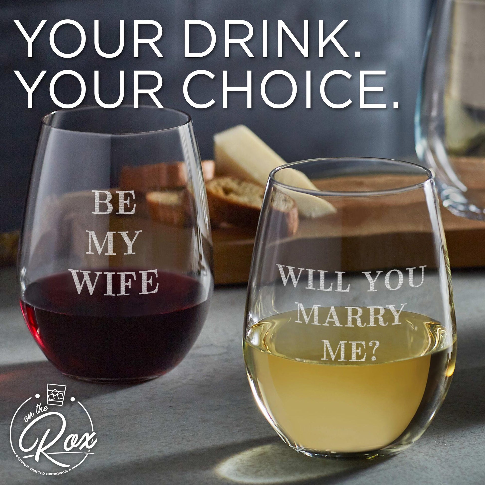 Custom Bridesmaid Wine Glass-Personalized Wine Glasses No Stem-Personalized Bridesmaid Proposal Gifts-Maid Of Honor-Wedding Party Favors
