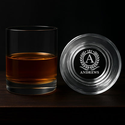 Custom Bottom Engraved Whiskey Glass-Personalized Gifts For Him-Boyfriend Gifts-Home Gifts-Husband Gift-Gift For Men-Bourbon Glasses