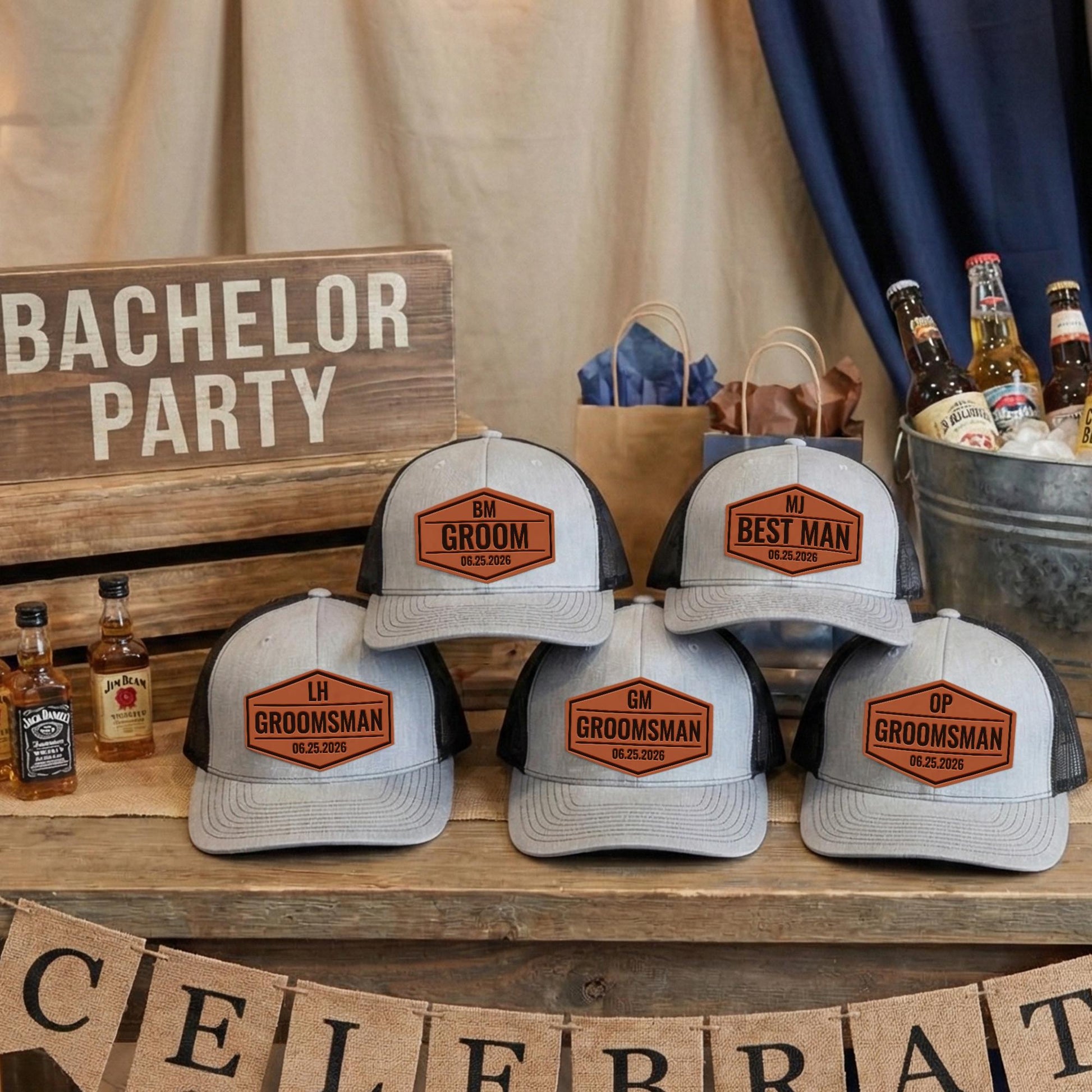 Custom Groomsman Hats-Wedding Party Hats-Bachelor Party Hats-Groomsman Patch Hats-Groomsman Proposal-Wedding Groomsmen Gifts-Groom Hat