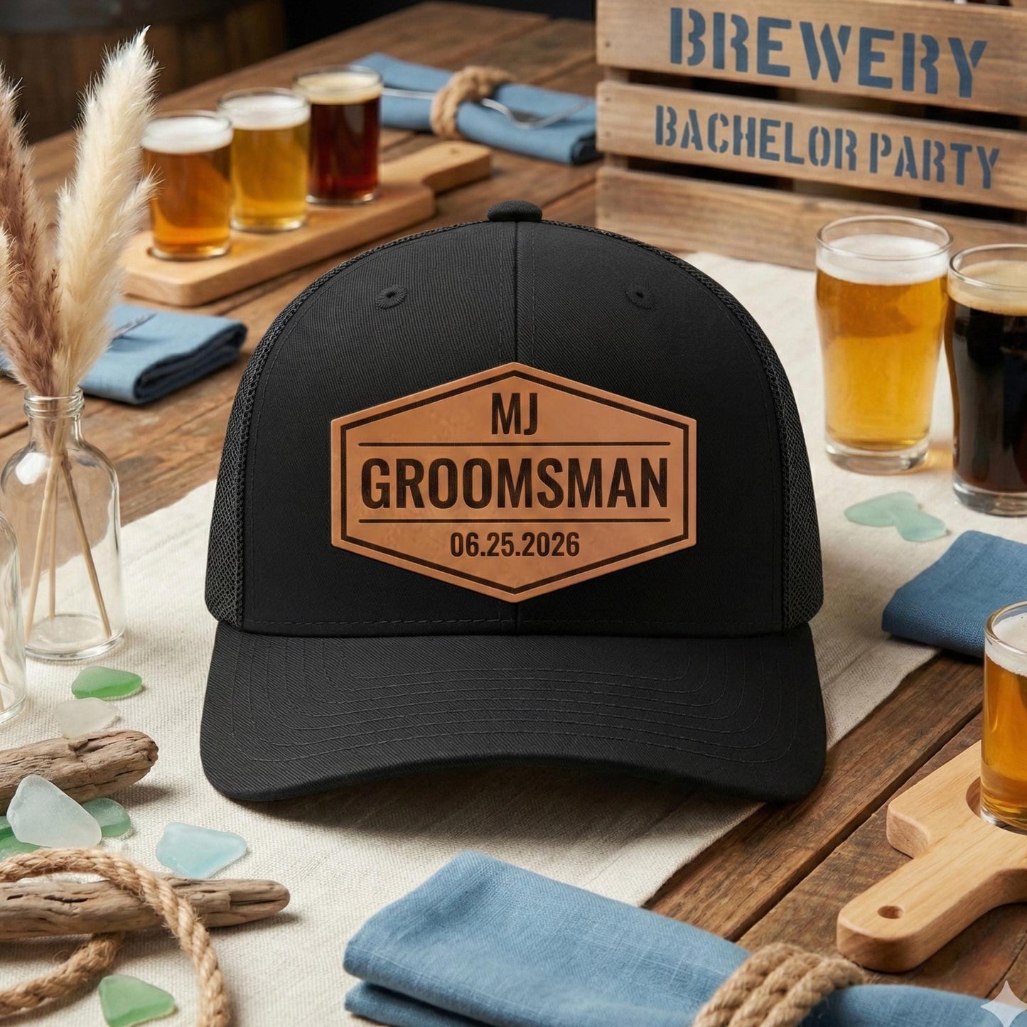 Custom Groomsman Hats-Wedding Party Hats-Bachelor Party Hats-Groomsman Patch Hats-Groomsman Proposal-Wedding Groomsmen Gifts-Groom Hat