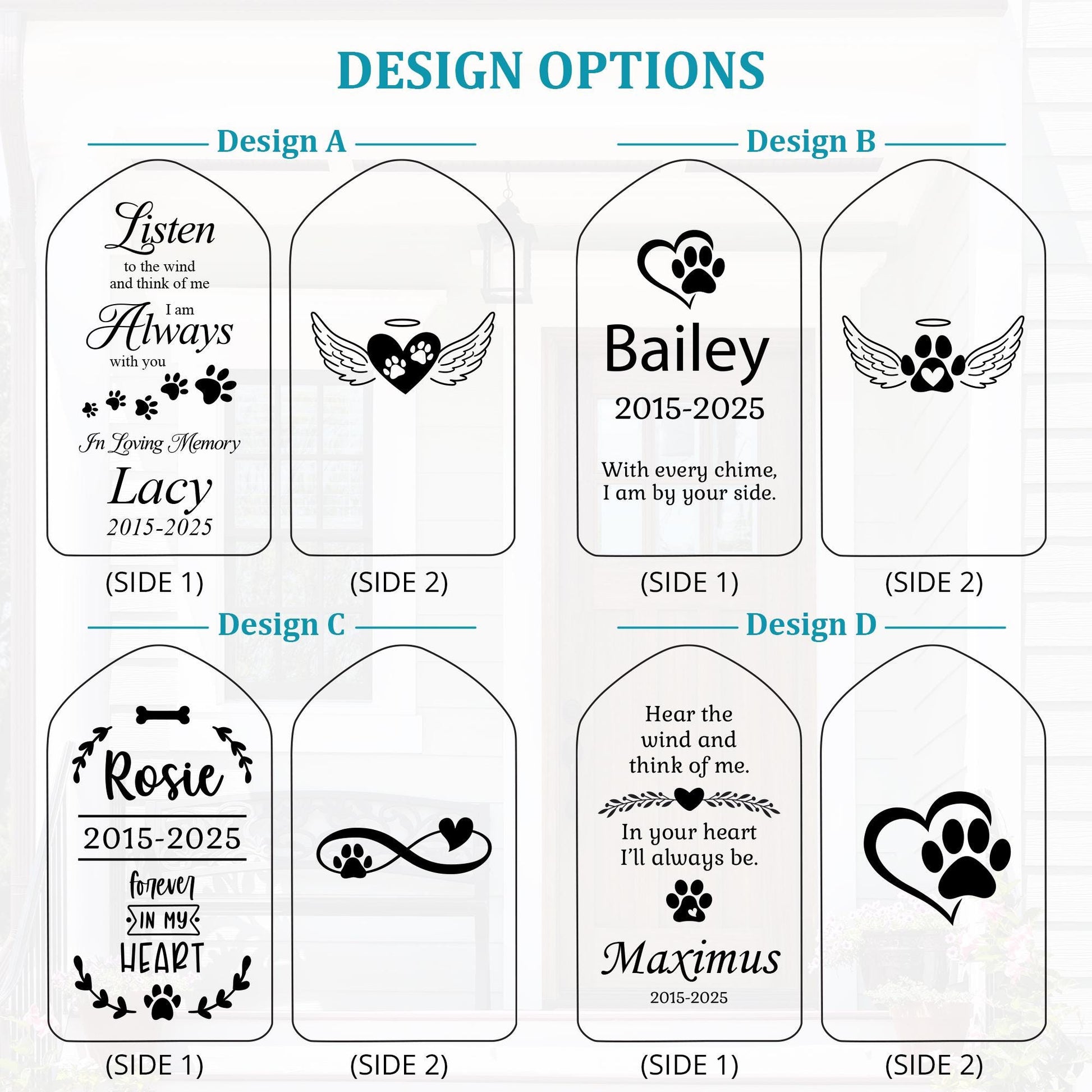 Personalized Pet Memorial Wind Chime-Dog Loss Gift-Custom Pet Sympathy Gift-Cat Memorial Gift-Rainbow Bridge Remembrance-Dog Funeral Gifts