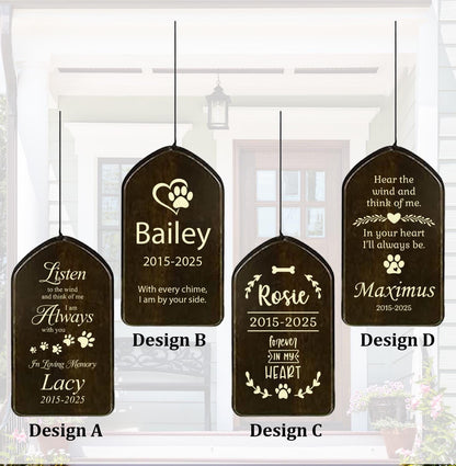 Personalized Pet Memorial Wind Chime-Dog Loss Gift-Custom Pet Sympathy Gift-Cat Memorial Gift-Rainbow Bridge Remembrance-Dog Funeral Gifts
