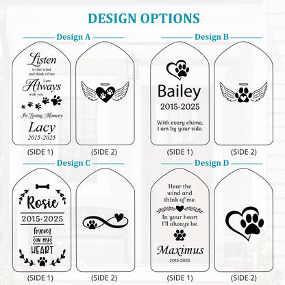 Personalized Pet Memorial Wind Chime-Dog Loss Gift-Custom Pet Sympathy Gift-Cat Memorial Gift-Rainbow Bridge Remembrance-Dog Funeral Gifts