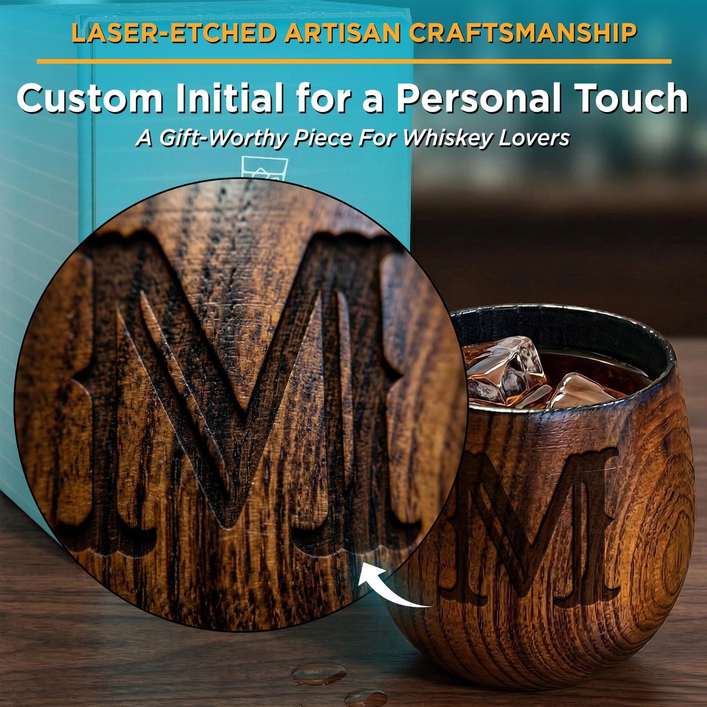 Personalized Groomsmen Whiskey Glass-Personalized Groomsmen Gifts-Groomsmen Bourbon Glass-Monogram Whiskey Glass-Rustic Wedding